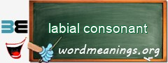 WordMeaning blackboard for labial consonant